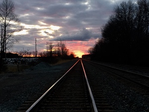 Sun setting on the tracks